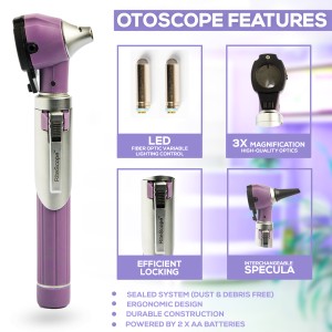 RiteScope Otoscope - Ear Scope with Light, Ear Infection Detector, Pocket Size, in Purple Color