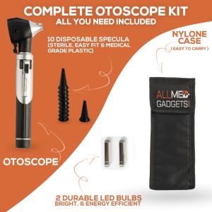 RiteScope Otoscope - Ear Scope with Light, Ear Infection Detector, Pocket Size, in Black Color