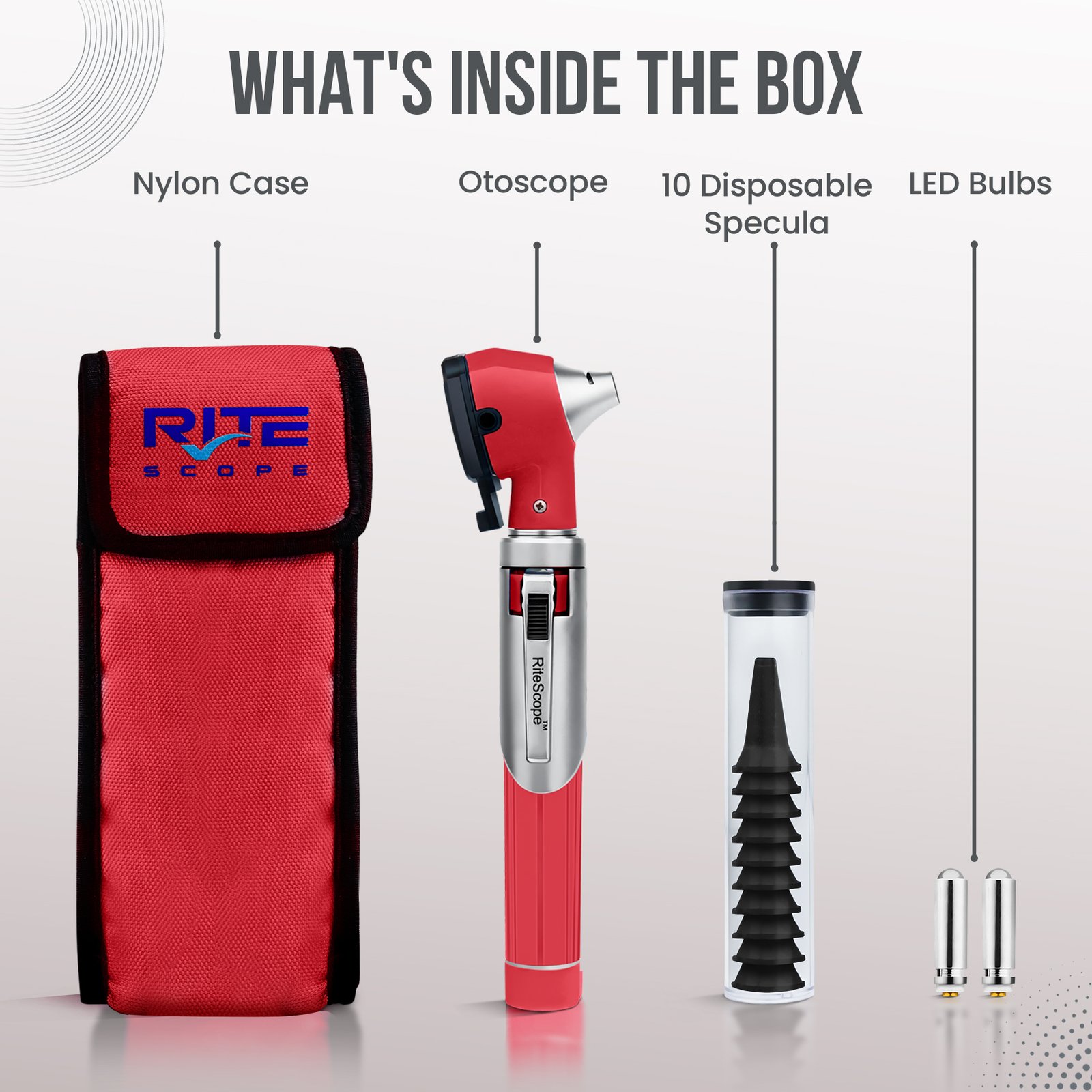 RiteScope Otoscope - Red - Image 7