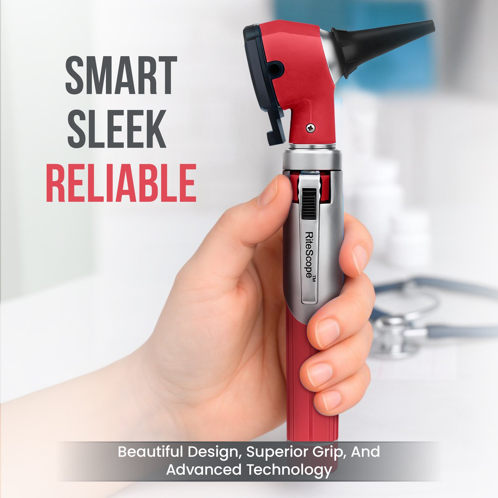 RiteScope Otoscope - Red - Image 6
