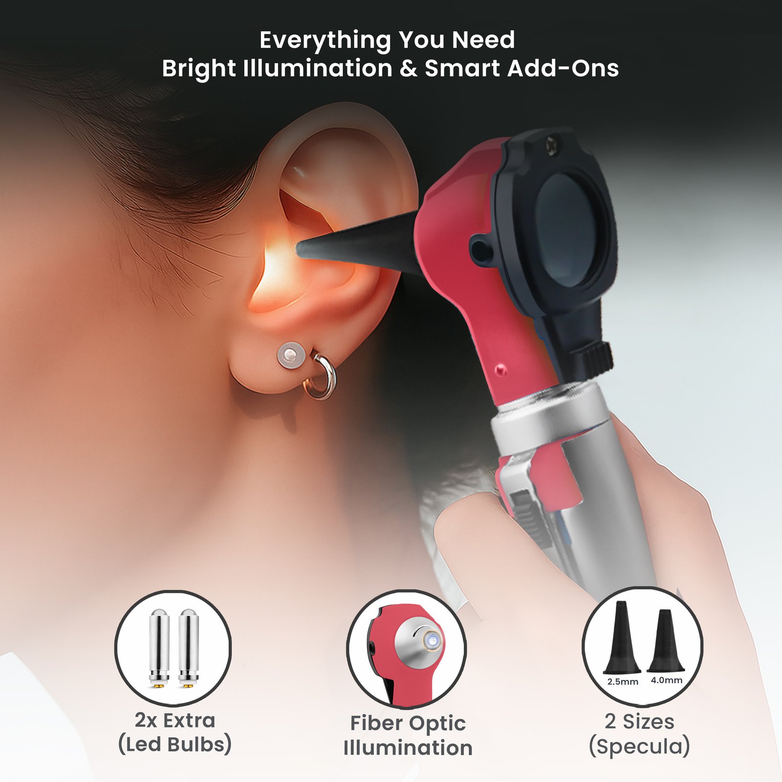 RiteScope Otoscope - Red - Image 3